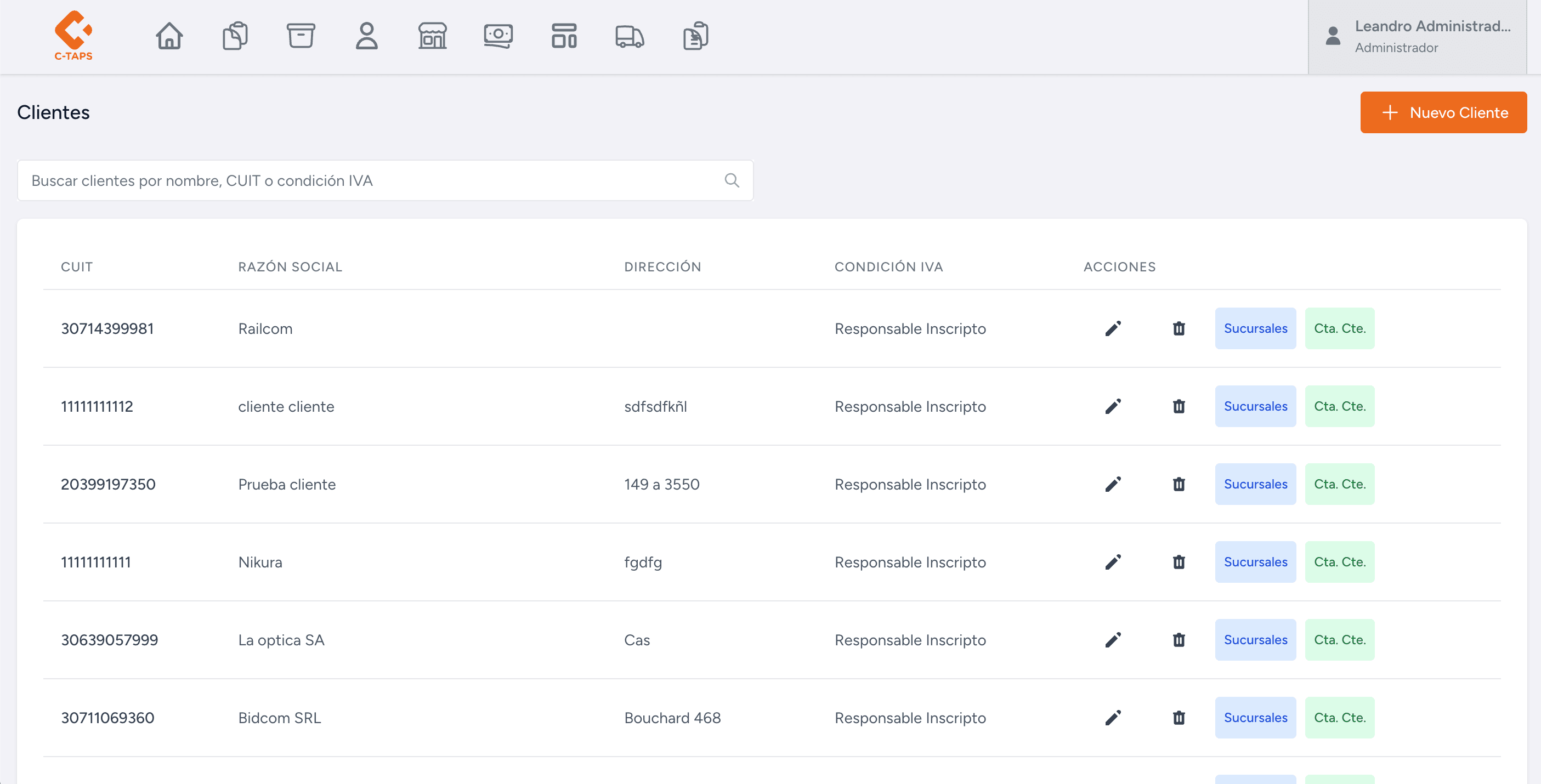 ERP integral con facturación electrónica - Gestión de clientes