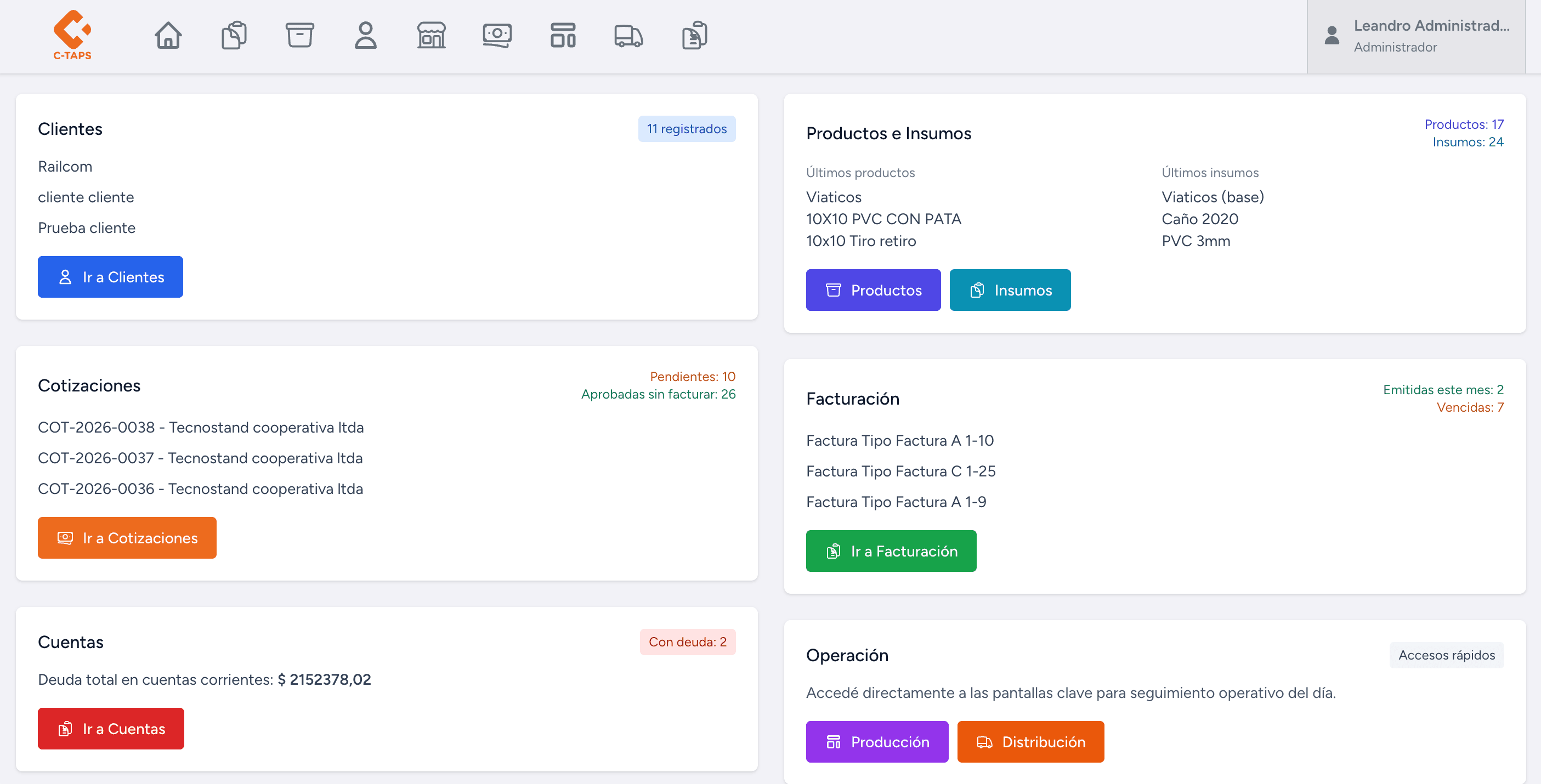 ERP integral con facturación electrónica