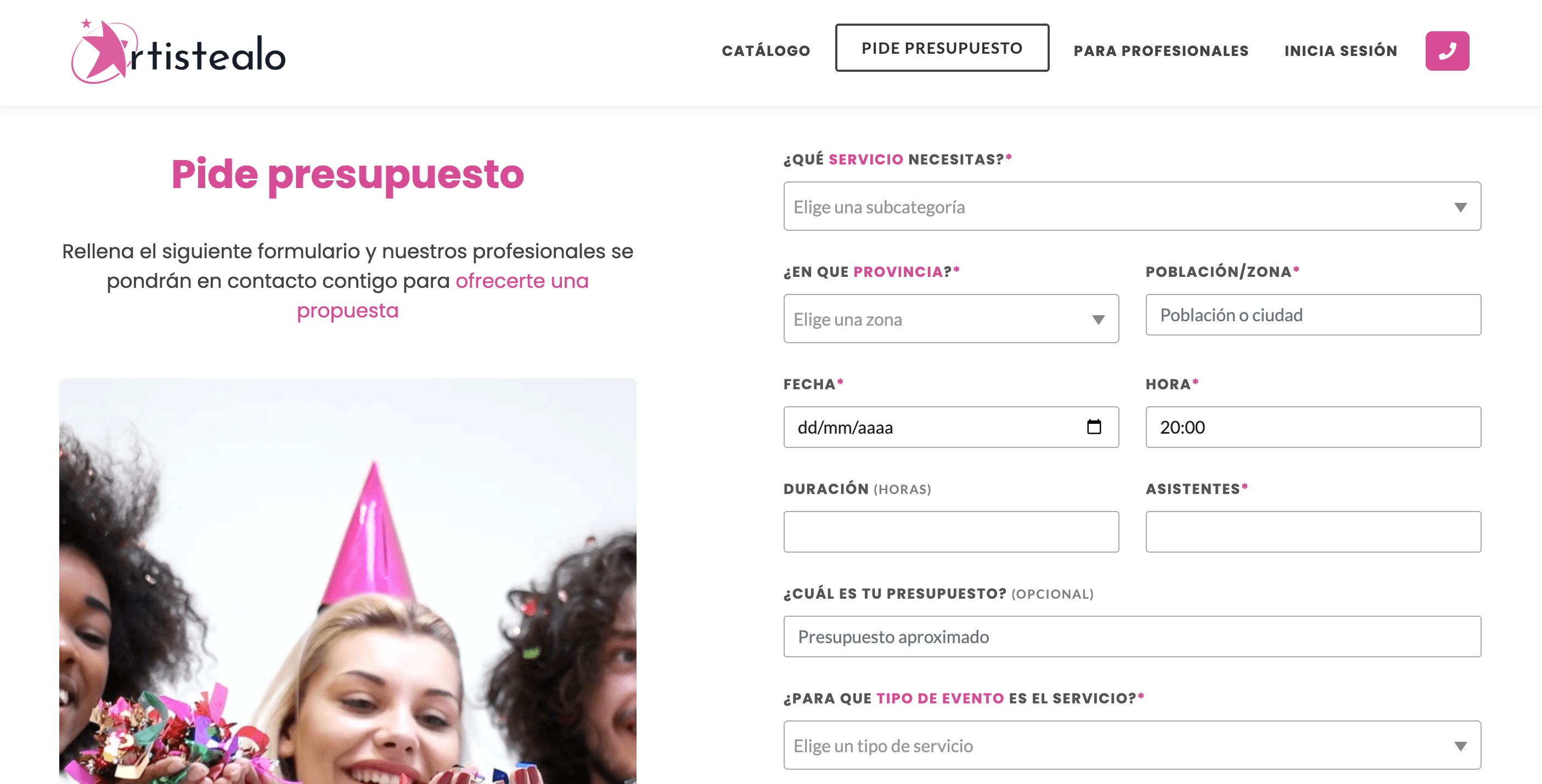 Transformación digital integral - Sitio web - Presupuestos